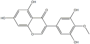 3-[3,5-Dihydroxy-4-methoxyphenyl]-5,7-dihydroxy-4H-1-benzopyran-4-one 구조식 이미지