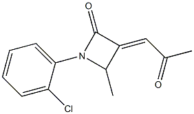 (E)-3-(2-Oxopropylidene)-4-methyl-1-(2-chlorophenyl)azetidin-2-one 구조식 이미지