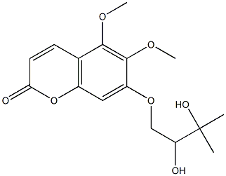 5-Methoxy-6-methoxy-7-(2,3-dihydroxy-3-methylbutoxy)coumarin 구조식 이미지