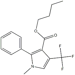 1-Methyl-2-phenyl-4-trifluoromethyl-1H-pyrrole-3-carboxylic acid butyl ester Structure