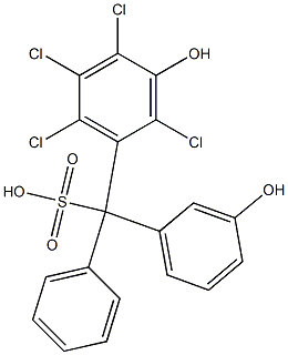 (2,4,5,6-Tetrachloro-3-hydroxyphenyl)(3-hydroxyphenyl)phenylmethanesulfonic acid Structure