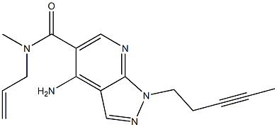 1-(3-Pentynyl)-4-amino-N-methyl-N-(2-propenyl)-1H-pyrazolo[3,4-b]pyridine-5-carboxamide Structure