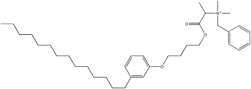 N,N-Dimethyl-N-benzyl-N-[1-[[4-(3-tetradecylphenyloxy)butyl]oxycarbonyl]ethyl]aminium Structure