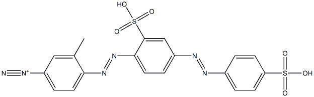 4-[4-(4-Sulfophenylazo)-2-sulfophenylazo]-3-methyl-1-benzenediazonium 구조식 이미지