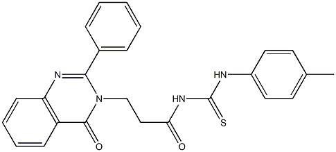 1-[3-(4-Oxo-2-phenyl-3,4-dihydroquinazolin-3-yl)propionyl]-3-(p-tolyl)thiourea Structure