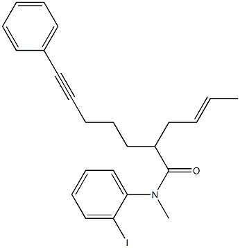7-Phenyl-2-(2-butenyl)-N-(2-iodophenyl)-N-methyl-6-heptynamide 구조식 이미지
