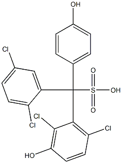 (2,5-Dichlorophenyl)(2,6-dichloro-3-hydroxyphenyl)(4-hydroxyphenyl)methanesulfonic acid 구조식 이미지