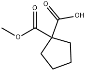 1-Methoxycarbonylcyclopentanecarboxylic acid 구조식 이미지