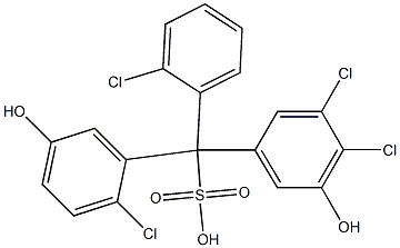 (2-Chlorophenyl)(2-chloro-5-hydroxyphenyl)(3,4-dichloro-5-hydroxyphenyl)methanesulfonic acid Structure