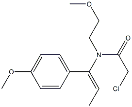 N-[1-(4-Methoxyphenyl)-1-propenyl]-N-[2-methoxyethyl]-2-chloroacetamide 구조식 이미지