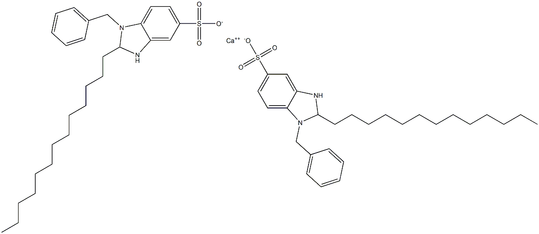 Bis(1-benzyl-2,3-dihydro-2-tridecyl-1H-benzimidazole-5-sulfonic acid)calcium salt 구조식 이미지