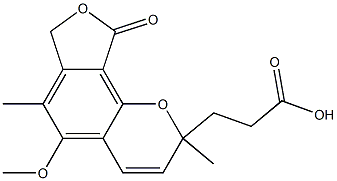 3-[7,9-Dihydro-2,6-dimethyl-5-methoxy-9-oxo-2H-furo[3,4-h]-1-benzopyran-2-yl]propionic acid Structure