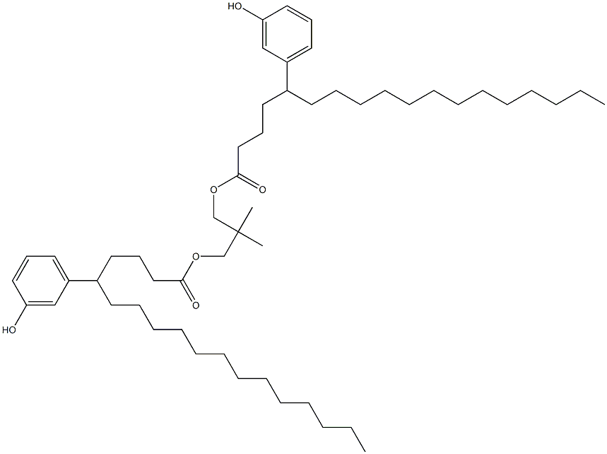 Bis[5-(3-hydroxyphenyl)stearic acid]2,2-dimethylpropane-1,3-diyl ester Structure