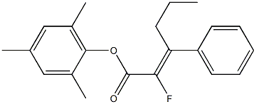 (Z)-2-Fluoro-3-phenyl-2-hexenoic acid 2,4,6-trimethylphenyl ester 구조식 이미지