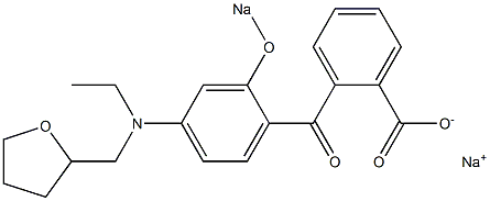 o-[4-[N-Ethyl-N-(tetrahydrofuran-2-ylmethyl)amino]-2-sodiooxyphenylcarbonyl]benzoic acid sodium salt 구조식 이미지