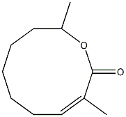 (Z)-3,10-Dimethyl-1-oxacyclodeca-3-en-2-one 구조식 이미지