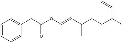 Phenylacetic acid 3,6-dimethyl-1,7-octadienyl ester 구조식 이미지