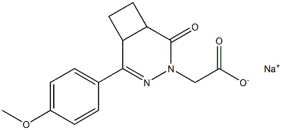 4,5-Ethylene-3-(4-methoxyphenyl)-5,6-dihydro-6-oxopyridazine-1(4H)-acetic acid sodium salt 구조식 이미지