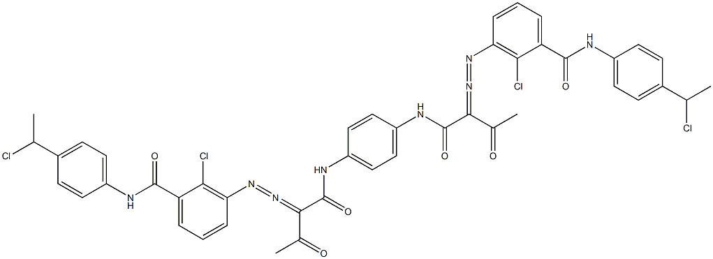 3,3'-[1,4-Phenylenebis[iminocarbonyl(acetylmethylene)azo]]bis[N-[4-(1-chloroethyl)phenyl]-2-chlorobenzamide] 구조식 이미지