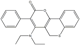 3-Phenyl-4-(diethylamino)-2H,5H-[1]benzothiopyrano[4,3-b]pyran-2-one 구조식 이미지