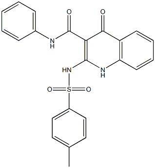 1,4-Dihydro-N-(phenyl)-2-(4-methylphenylsulfonylamino)-4-oxoquinoline-3-carboxamide 구조식 이미지