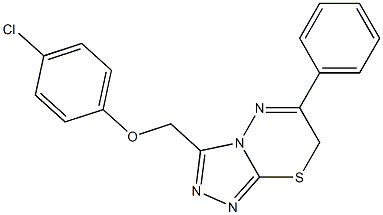 6-Phenyl-3-(4-chlorophenoxymethyl)-7H-1,2,4-triazolo[3,4-b][1,3,4]thiadiazine Structure
