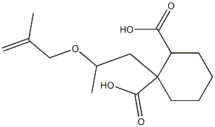 Cyclohexane-1,2-dicarboxylic acid hydrogen 1-[2-(methallyloxy)propyl] ester Structure