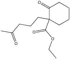 2-Oxo-1-(4-oxopentyl)cyclohexanecarboxylic acid ethyl ester 구조식 이미지