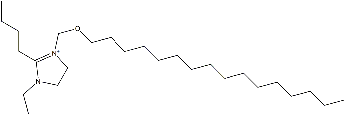 1-Ethyl-2-butyl-3-[(hexadecyloxy)methyl]-4,5-dihydro-1H-imidazol-3-ium 구조식 이미지