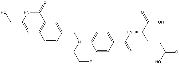 (2S)-2-[4-[N-[(3,4-Dihydro-2-hydroxymethyl-4-oxoquinazolin)-6-ylmethyl]-N-(2-fluoroethyl)amino]benzoylamino]glutaric acid Structure