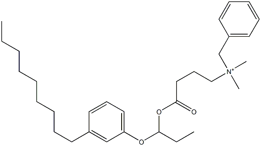 N,N-Dimethyl-N-benzyl-N-[3-[[1-(3-nonylphenyloxy)propyl]oxycarbonyl]propyl]aminium 구조식 이미지