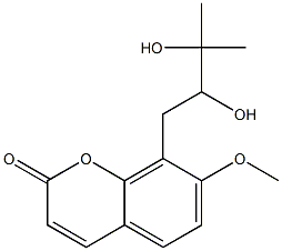 7-Methoxy-8-(2,3-dihydroxy-3-methylbutyl)-2H-1-benzopyran-2-one Structure