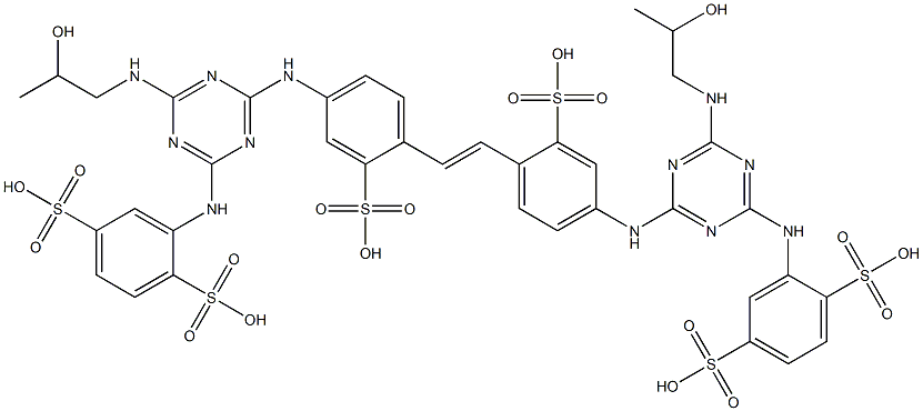 4,4'-Bis[4-(2,5-disulfoanilino)-6-(2-hydroxypropylamino)-1,3,5-triazin-2-ylamino]-2,2'-stilbenedisulfonic acid Structure