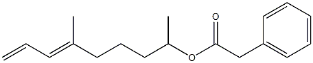 Phenylacetic acid 1,5-dimethyl-5,7-octadienyl ester 구조식 이미지
