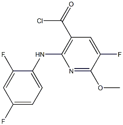 2-[(2,4-Difluorophenyl)amino]-5-fluoro-6-methoxynicotinoyl chloride Structure