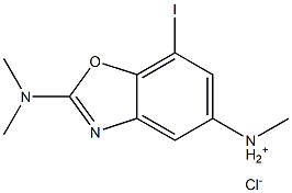 2-Dimethylamino-7-iodo-benzooxazol-5-ylmethyl-ammonium chloride 구조식 이미지