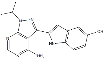 2-(4-Amino-1-isopropyl-1H-pyrazolo[3,4-d]pyrimidin-3-yl)1H-indol- 5-ol 구조식 이미지