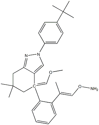 Aza(1-(4-(2-aza-2-methoxy-1-methylvinyl)phenyl)-2-(4-(tert-butyl)phenyl)-6,6-dimethyl(5,6,7-trihydroindol-4-ylidene))methoxymethane 구조식 이미지