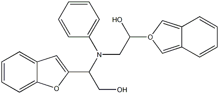 1-BENZOFURAN-2-YL-2-[(2-BENZOFURAN-2-YL-2-HYDROXY-ETHYL)-PHENYL-AMINO]-ETHANOL Structure