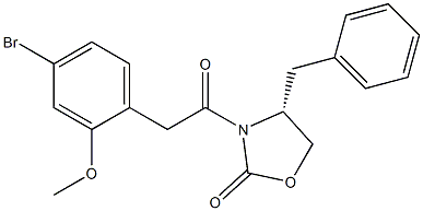 3-[2-(4-BROMO-2-METHOXYPHENYL)ACETYL]-4R-(PHENYLMETHYL)-2-OXAZOLIDINONE 구조식 이미지