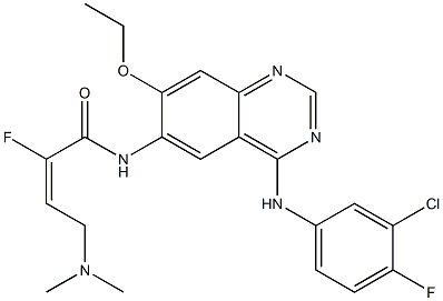(E)-N-(4-(3-chloro-4-fluorophenylamino)-7-ethoxyquinazolin-6-yl)-4-(dimethylamino)-2-fluorobut-2-enamide 구조식 이미지