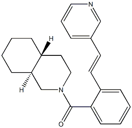 ((4aR,8aS)-Octahydroisoquinolin-2(1H)-yl)(2-((E)-2-(pyridin-3-yl)vinyl)phenyl)methanone Structure