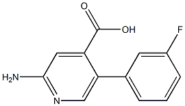 2-Amino-5-(3-fluorophenyl)isonicotinic acid 구조식 이미지