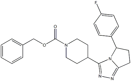 Benzyl 4-(5-(4-fluorophenyl)-6,7-dihydro-5H-pyrrolo[2,1-c][1,2,4]triazol-3-yl)piperidine-1-carboxylate 구조식 이미지