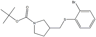 3-(2-Bromo-phenylsulfanylmethyl)-pyrrolidine-1-carboxylic acid tert-butyl ester Structure
