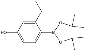 3-ethyl-4-(4,4,5,5-tetramethyl-1,3,2-dioxaborolan-2-yl)phenol 구조식 이미지