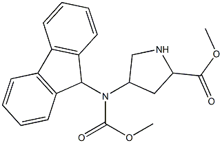 4-(9H-Fluoren-9-ylmethoxycarbonylamino)-pyrrolidine-2-carboxylic acid methyl ester Structure