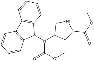 4-(9H-Fluoren-9-ylmethoxycarbonylamino)-pyrrolidine-2-carboxylic acid methyl ester 구조식 이미지