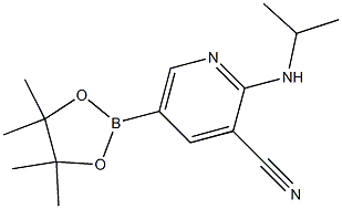 2-(isopropylamino)-5-(4,4,5,5-tetramethyl-1,3,2-dioxaborolan-2-yl)pyridine-3-carbonitrile Structure