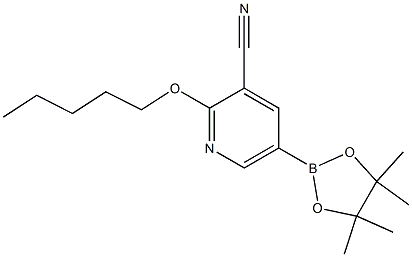 5-(4,4,5,5-tetramethyl-1,3,2-dioxaborolan-2-yl)-2-(pentyloxy)pyridine-3-carbonitrile 구조식 이미지